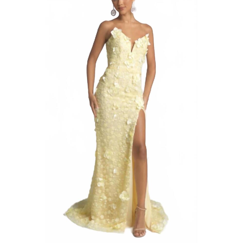 NEW PORTIA&SCARLETT strapless floral gown in yellow